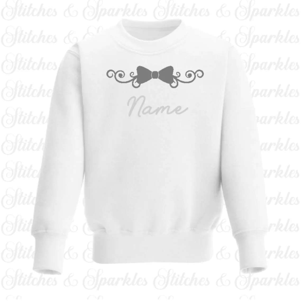 Embroidered Bow Design Jumper Sweatshirt