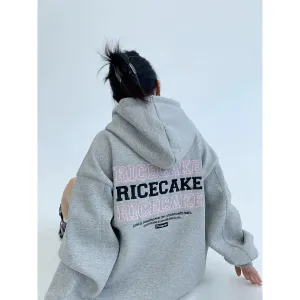 Embroidered Plush Hooded Sweatshirt