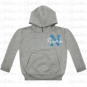 Embroidered Pull on Hoodie - Initial & Name Design