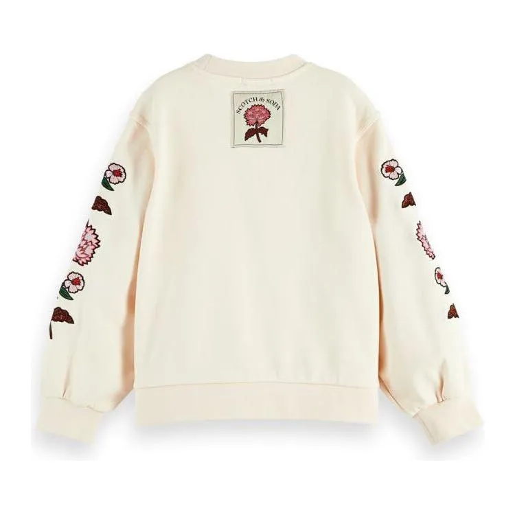 Embroidered Voluminous Sleeve Sweatshirt