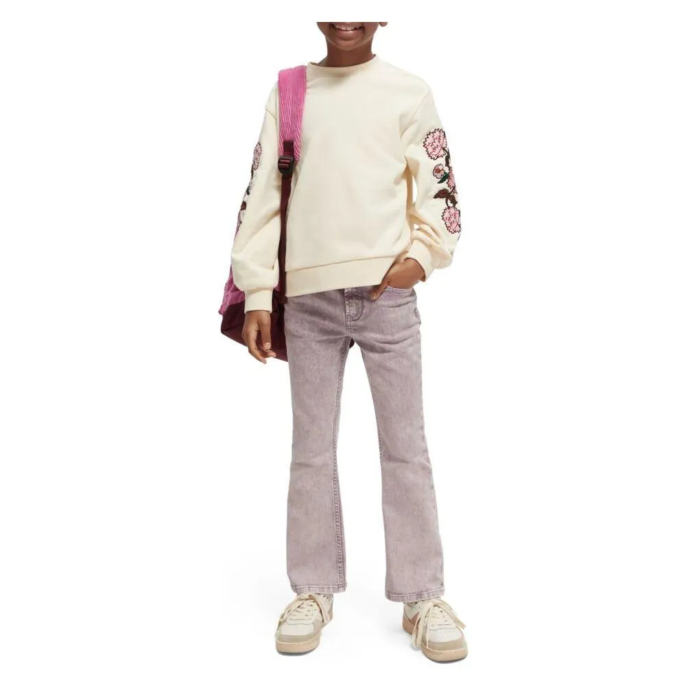 Embroidered Voluminous Sleeve Sweatshirt