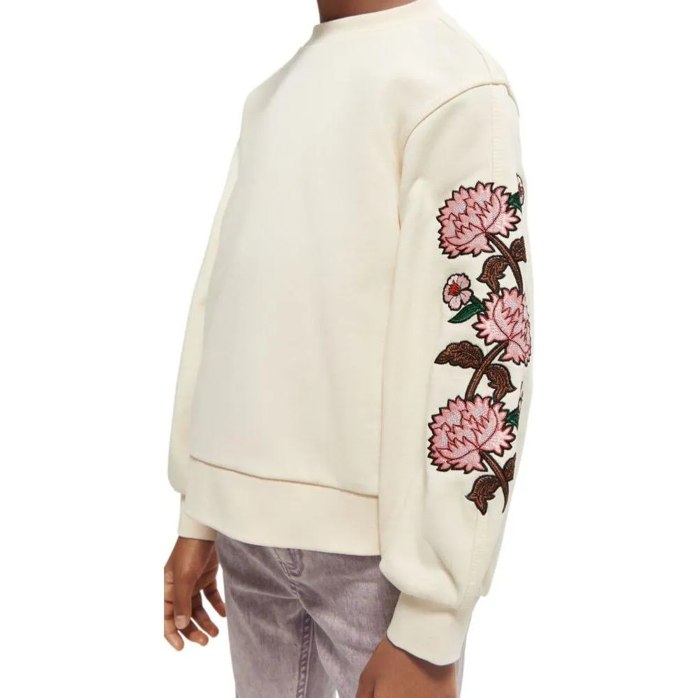 Embroidered Voluminous Sleeve Sweatshirt