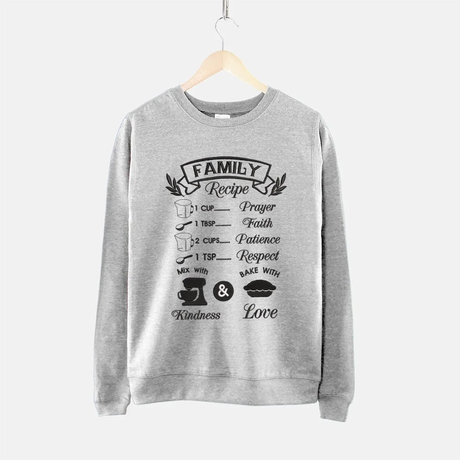 Family Recipe Embroidered Sweatshirt - Embroidered Hoodie