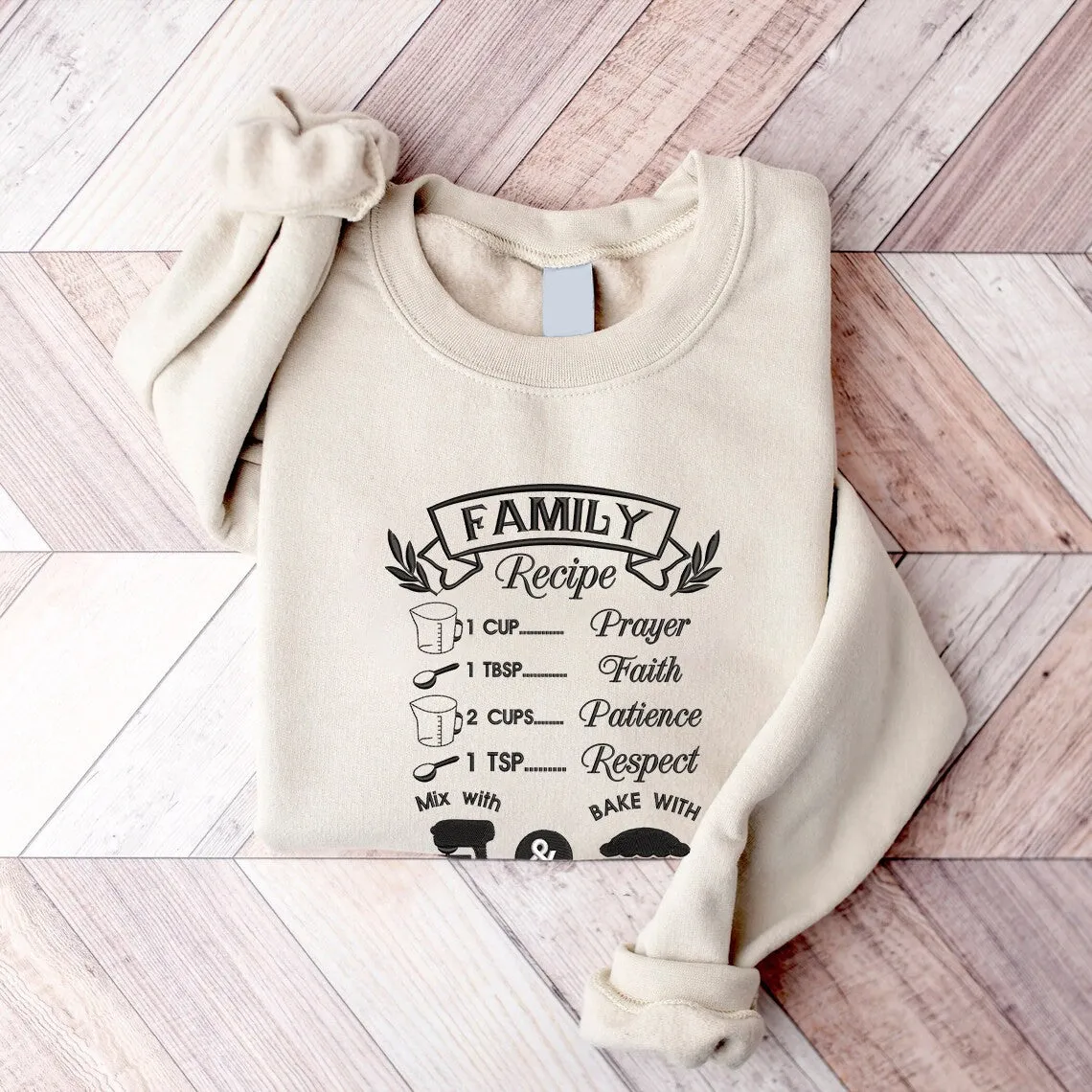Family Recipe Embroidered Sweatshirt - Embroidered Hoodie