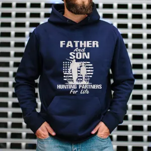 Father And Son Hunting Partners For Life Embroidered Sweatshirt - Embroidered Hoodie Tad