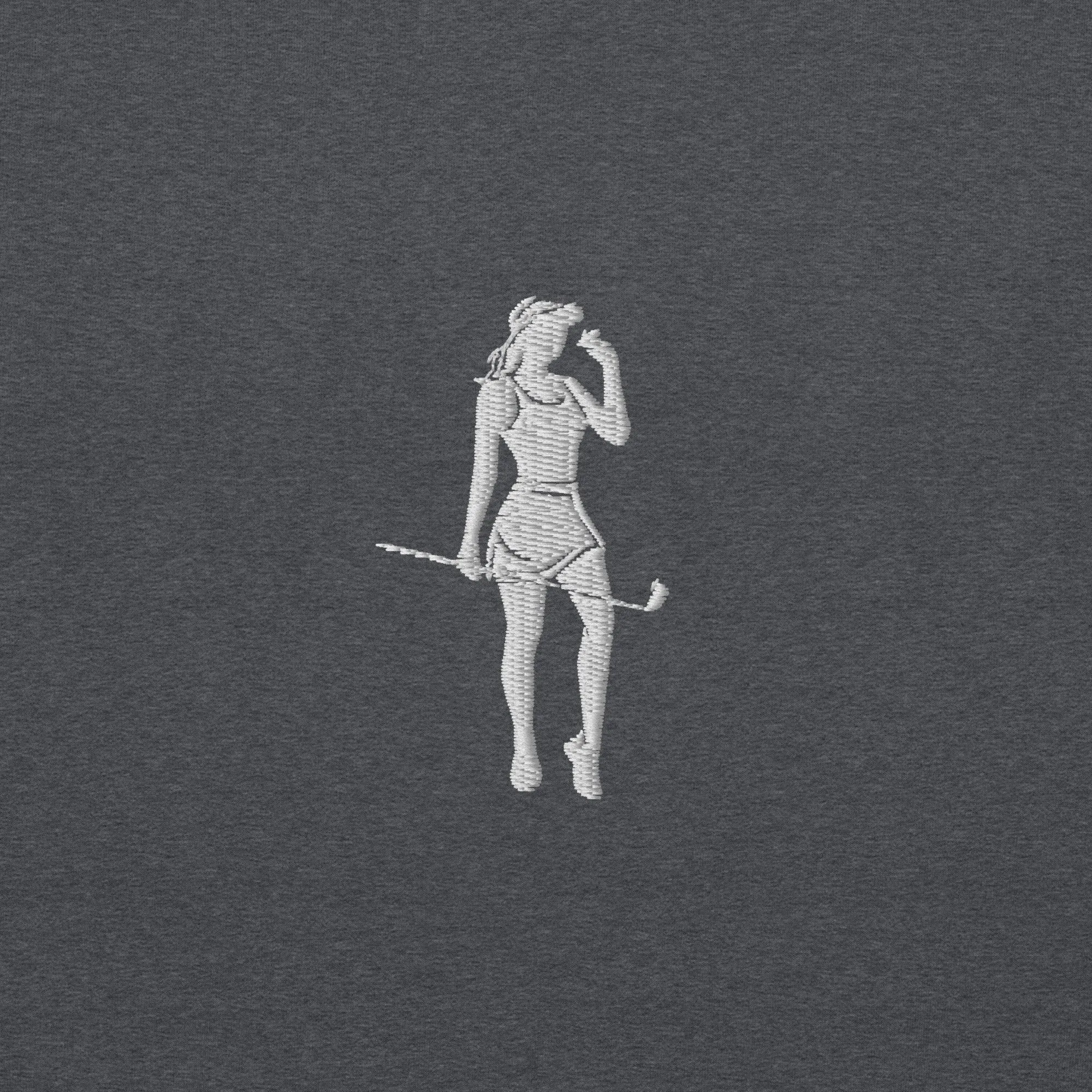 Female Cigar Golfer Embroidered Sweatshirt