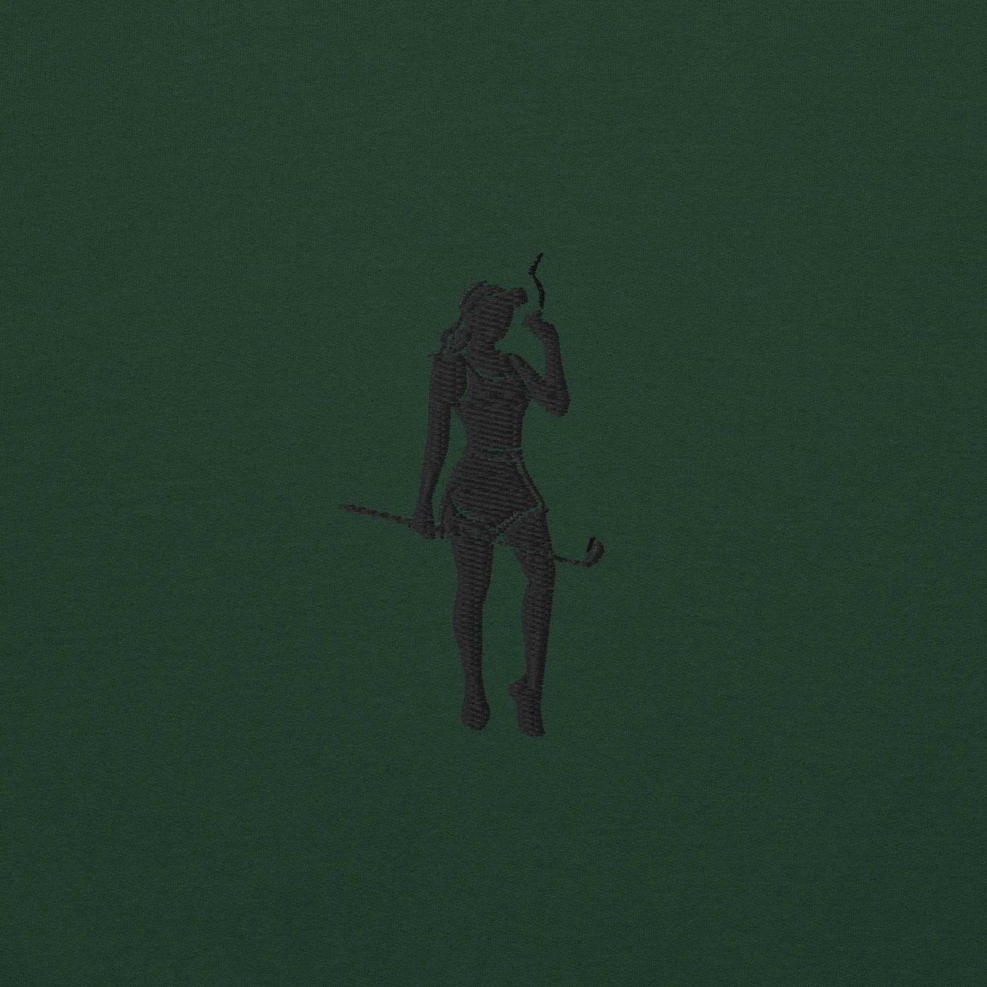 Female Cigar Golfer Embroidered Sweatshirt