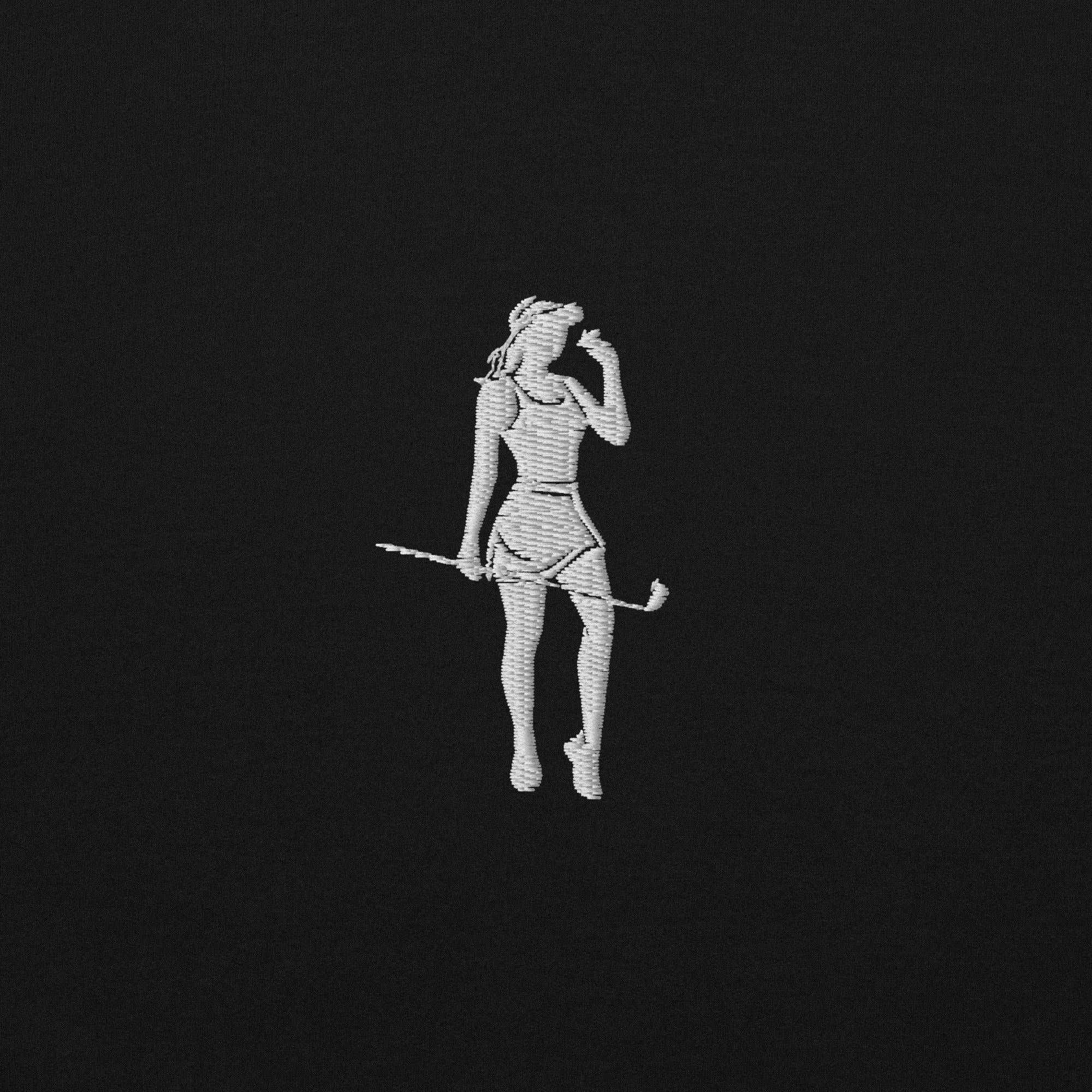 Female Cigar Golfer Embroidered Sweatshirt