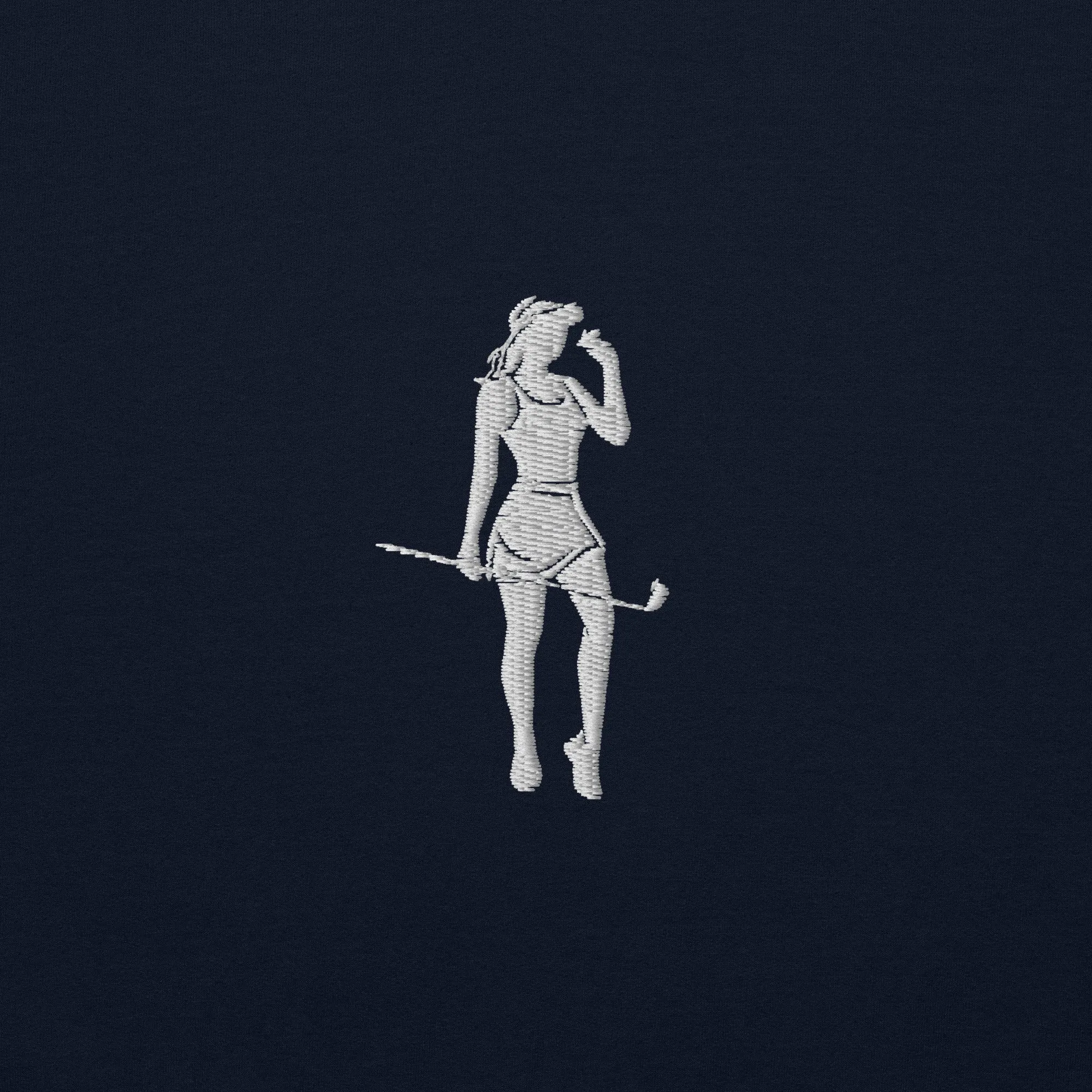 Female Cigar Golfer Embroidered Sweatshirt