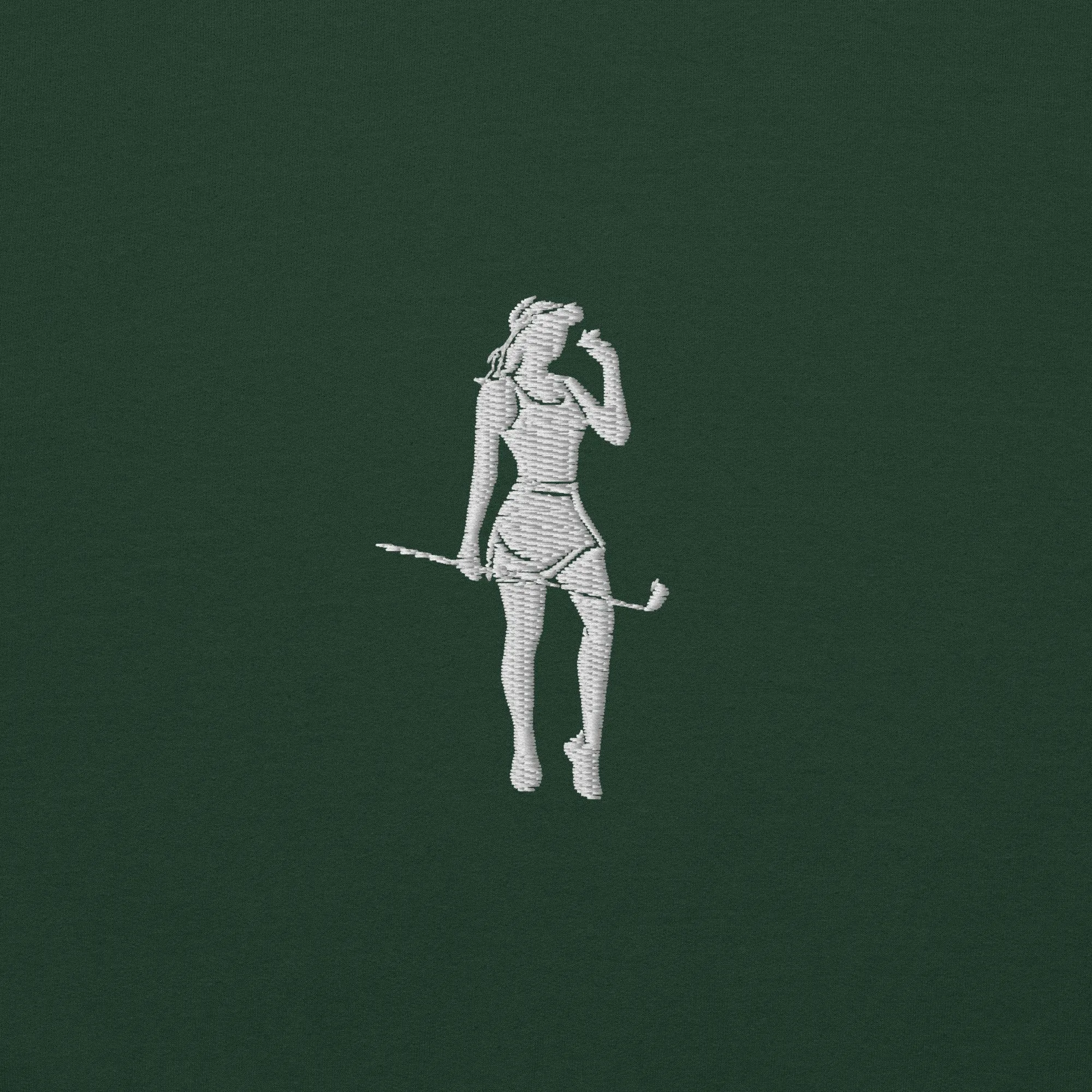 Female Cigar Golfer Embroidered Sweatshirt