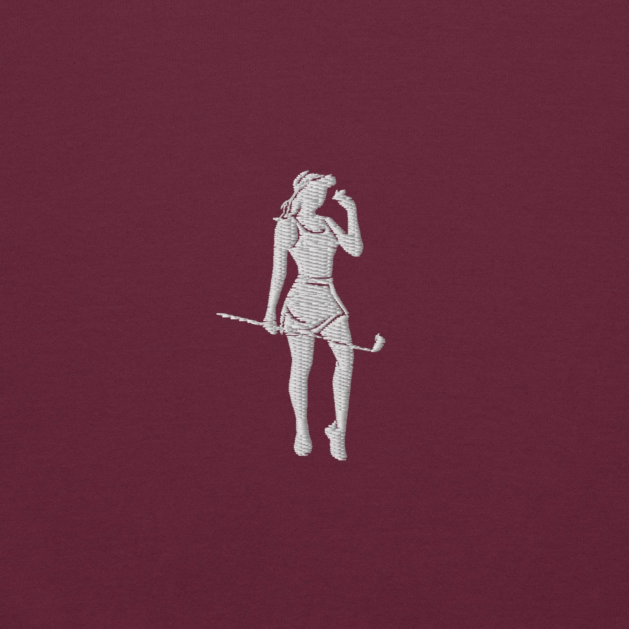 Female Cigar Golfer Embroidered Sweatshirt