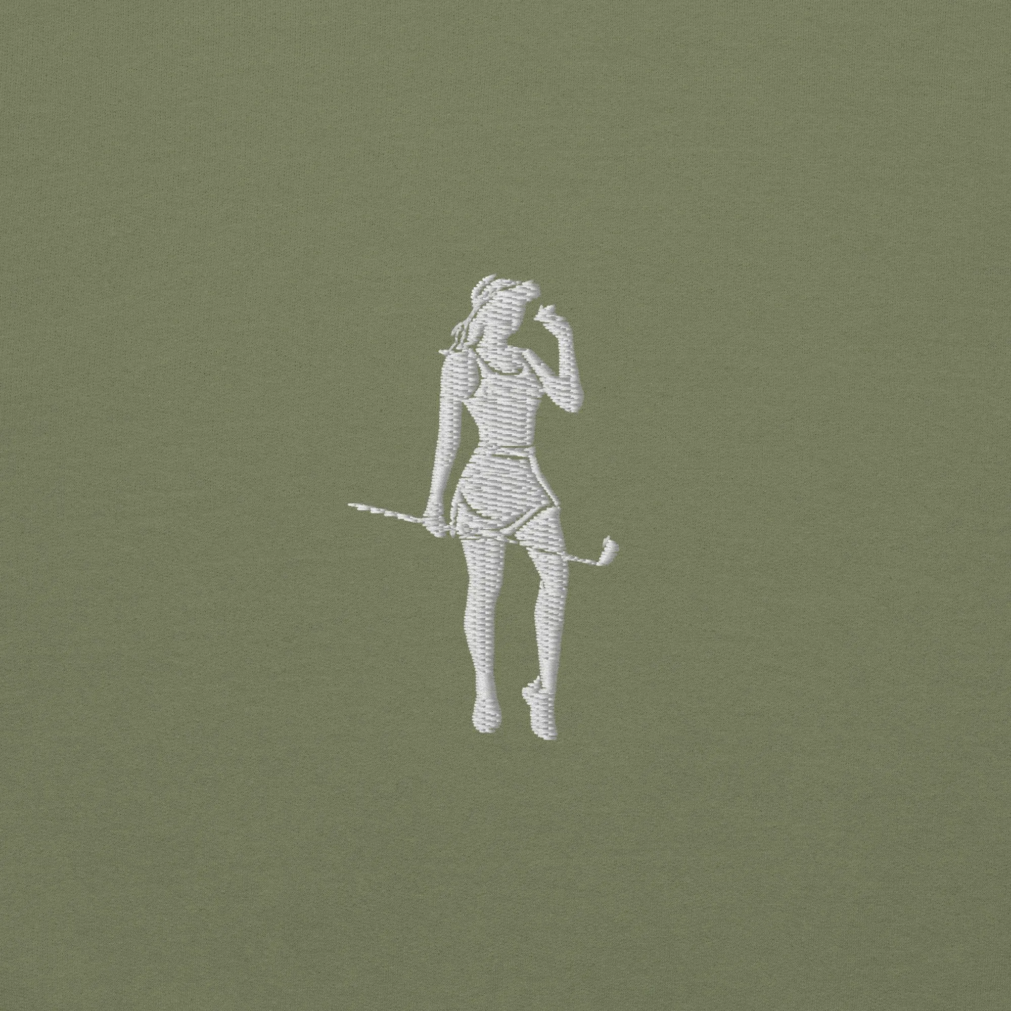 Female Cigar Golfer Embroidered Sweatshirt
