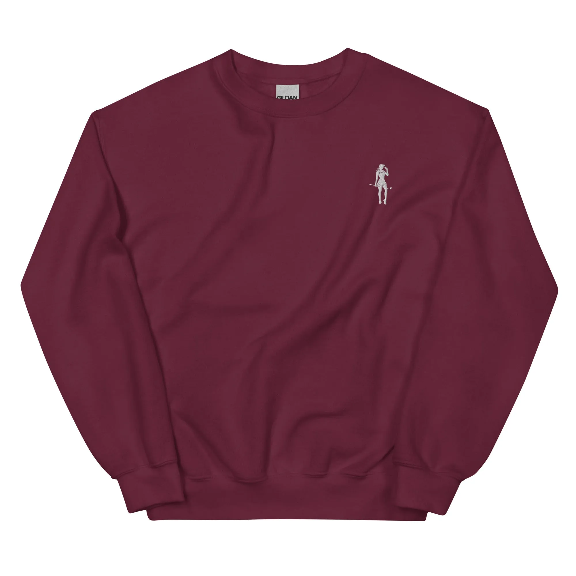 Female Cigar Golfer Embroidered Sweatshirt