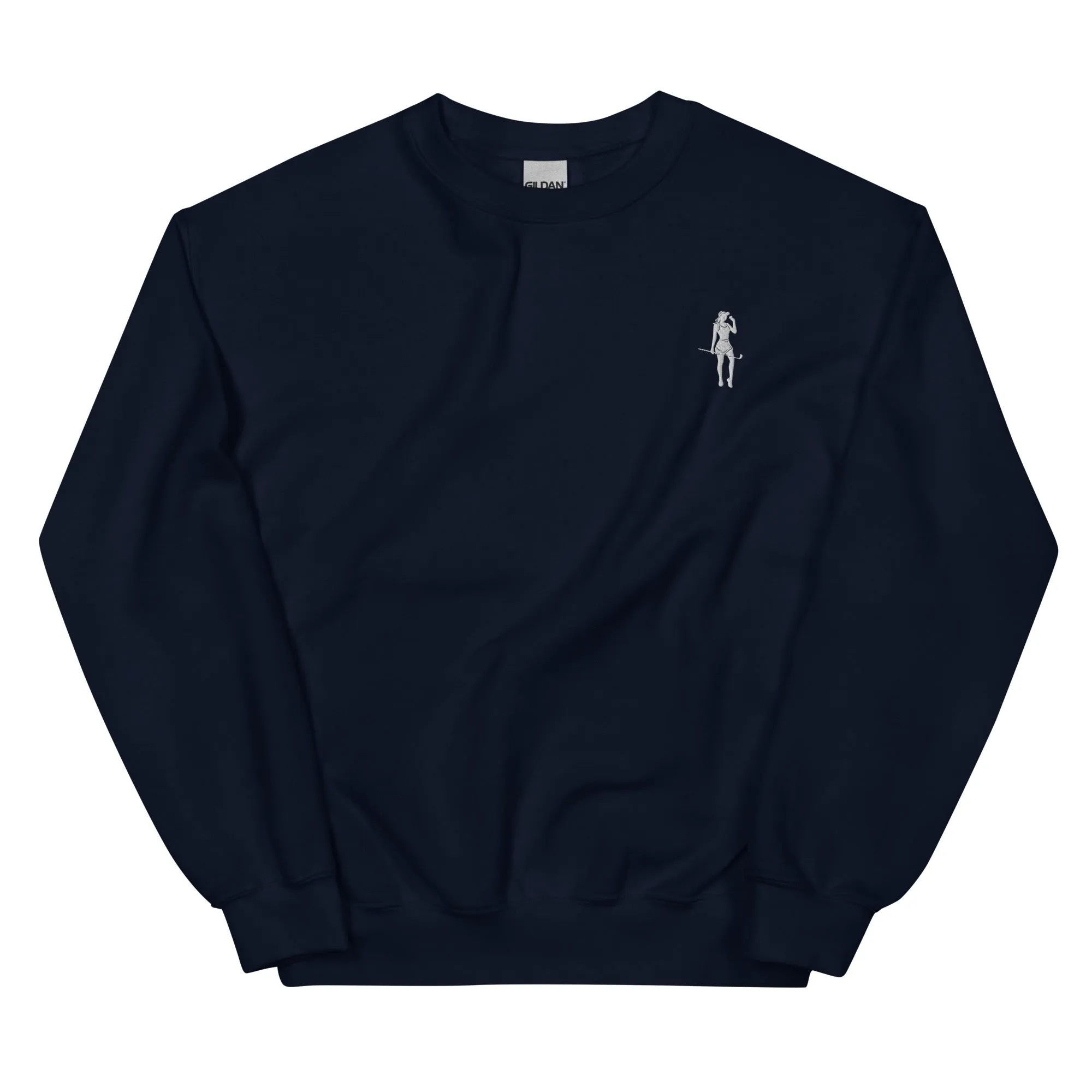 Female Cigar Golfer Embroidered Sweatshirt