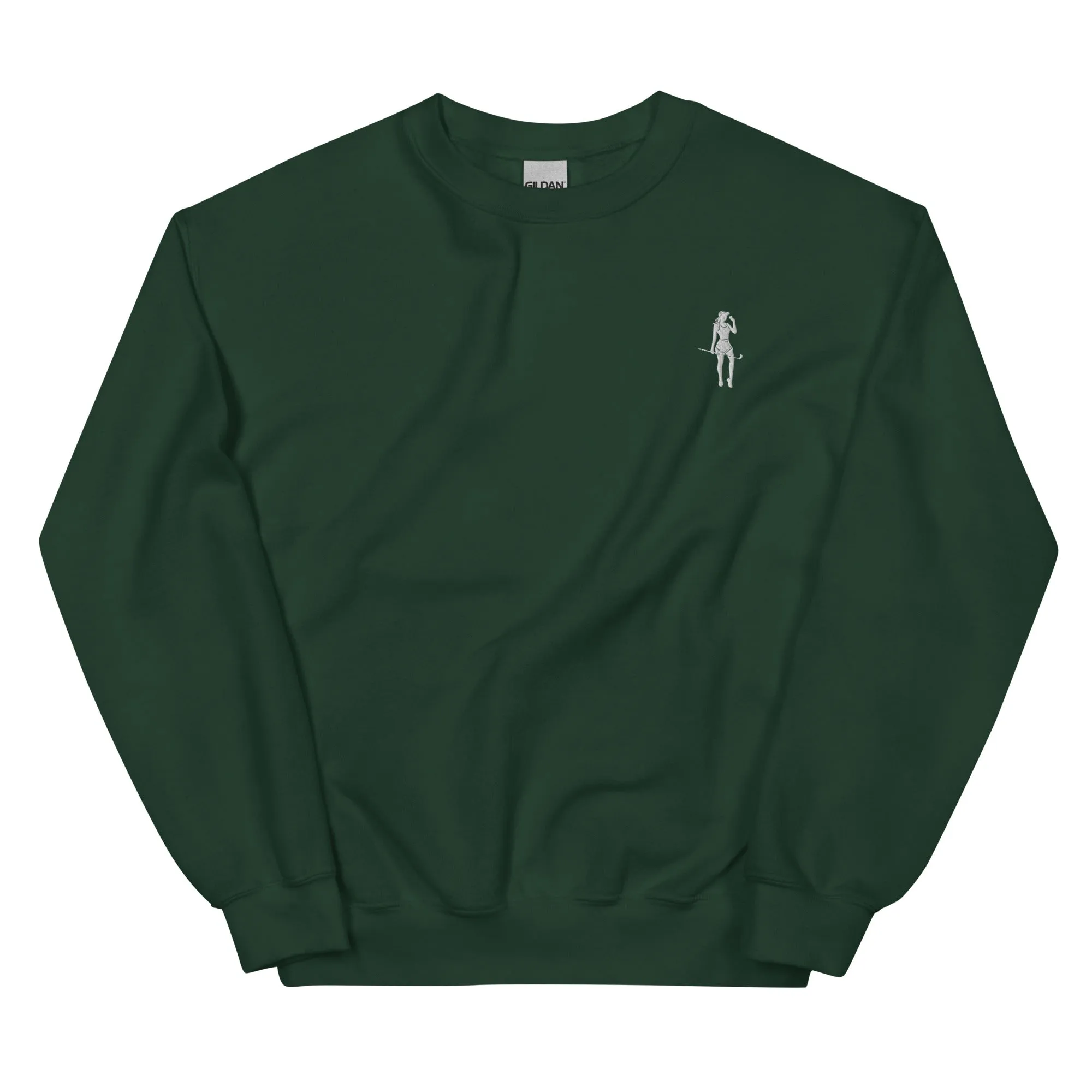 Female Cigar Golfer Embroidered Sweatshirt