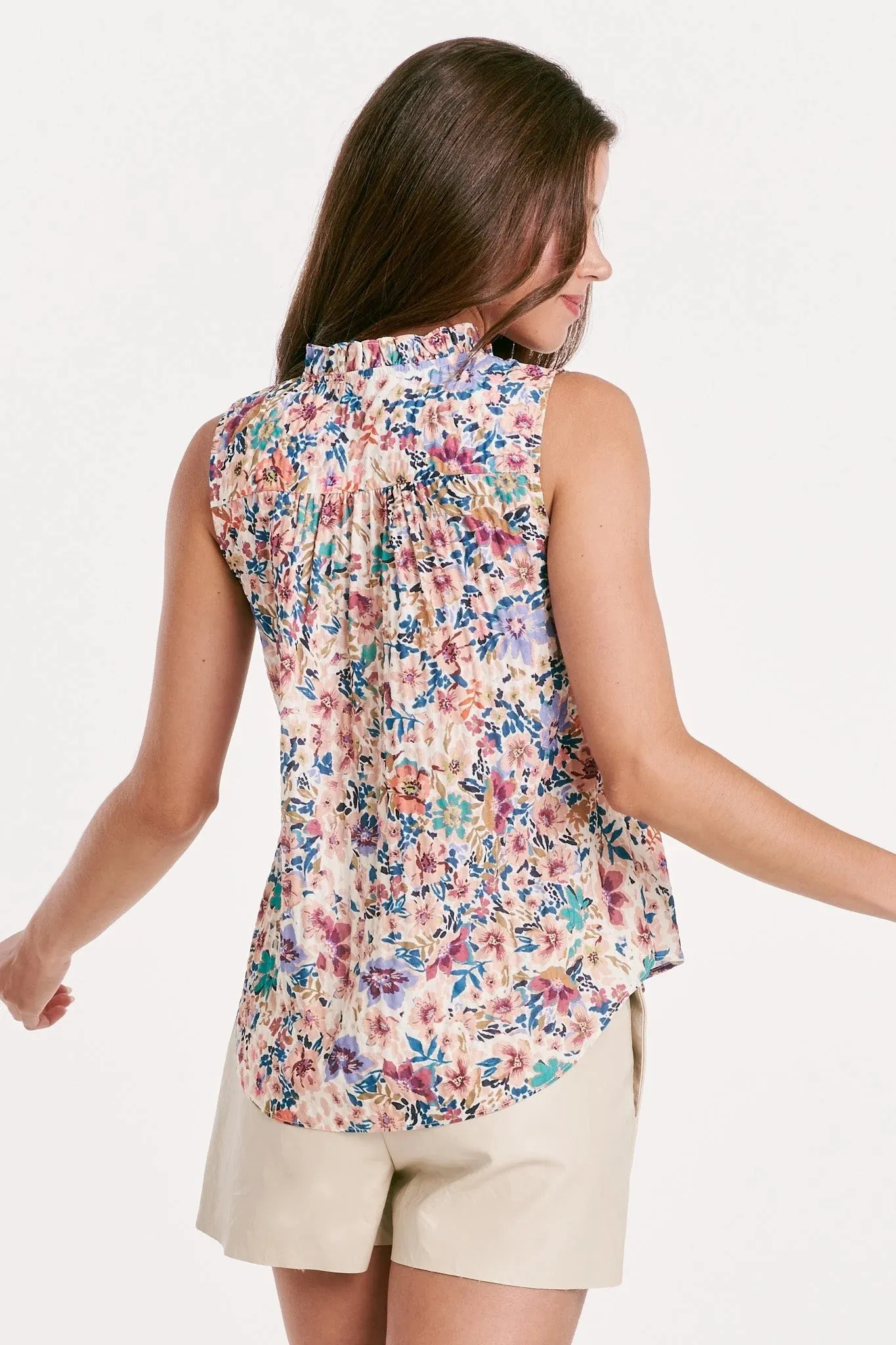 Fia Ruffle tank Provence Blooms