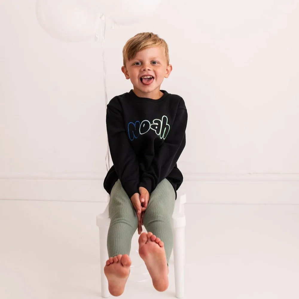 Funky Name Embroidered Sweater