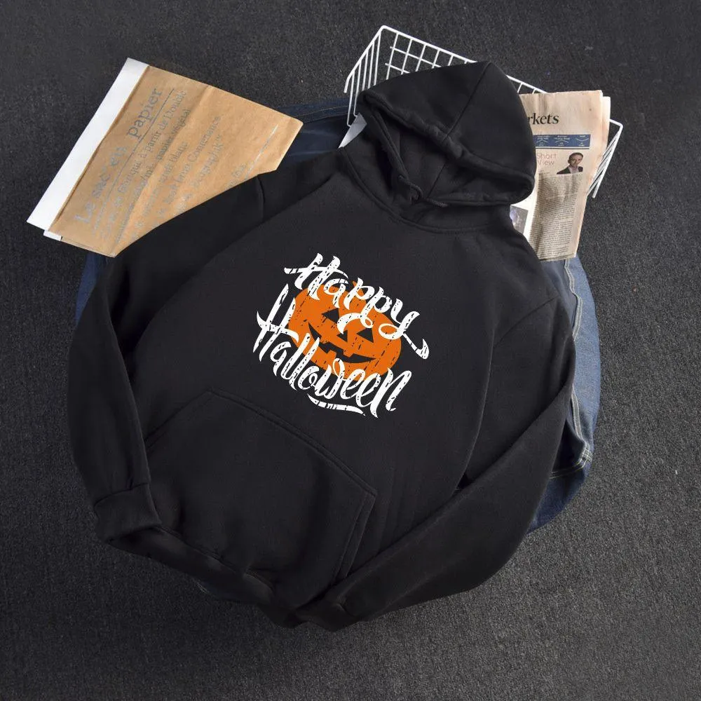 Graphic Hoodies Happy Halloween and pumpkin
