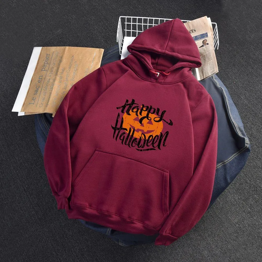Graphic Hoodies Happy Halloween and pumpkin