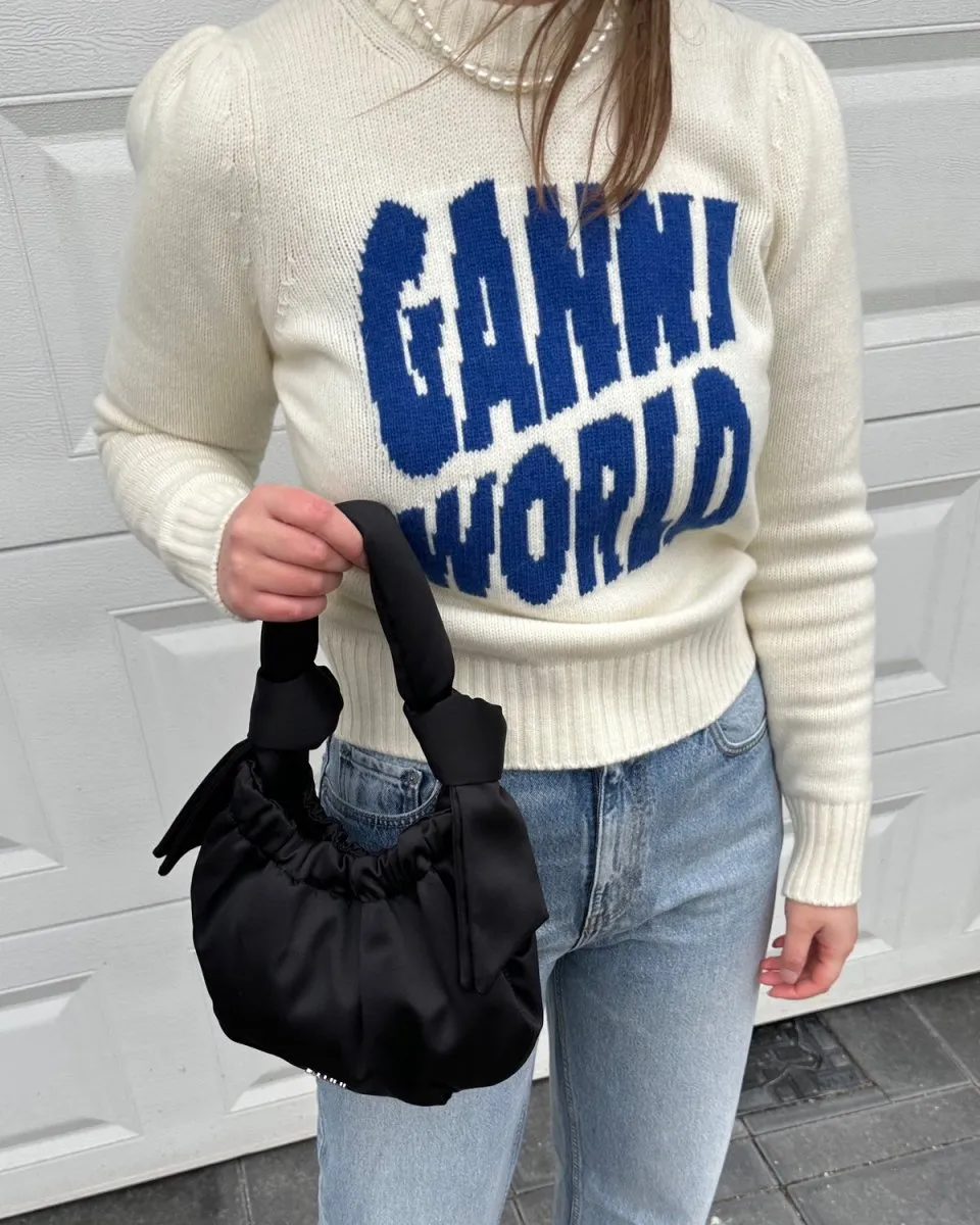 Graphic Puff Shoulder Ganni World - Egret