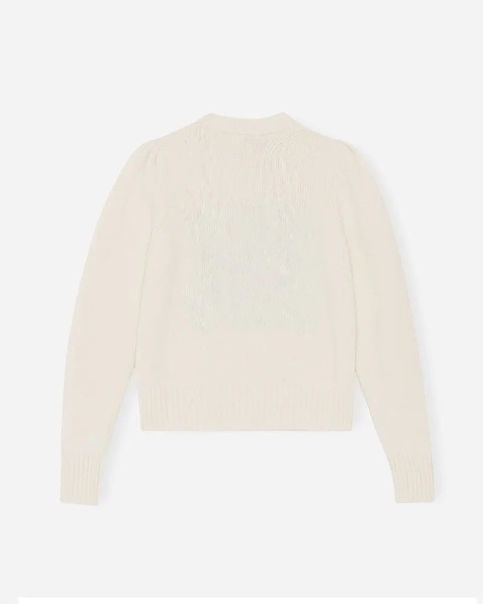 Graphic Puff Shoulder Ganni World - Egret