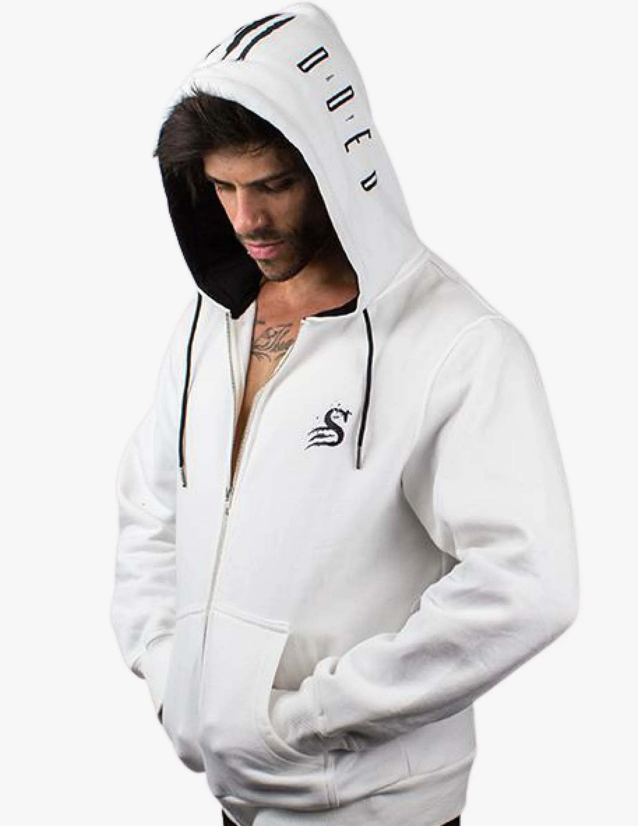 Gym Hoodie - Unisex Zip up - White