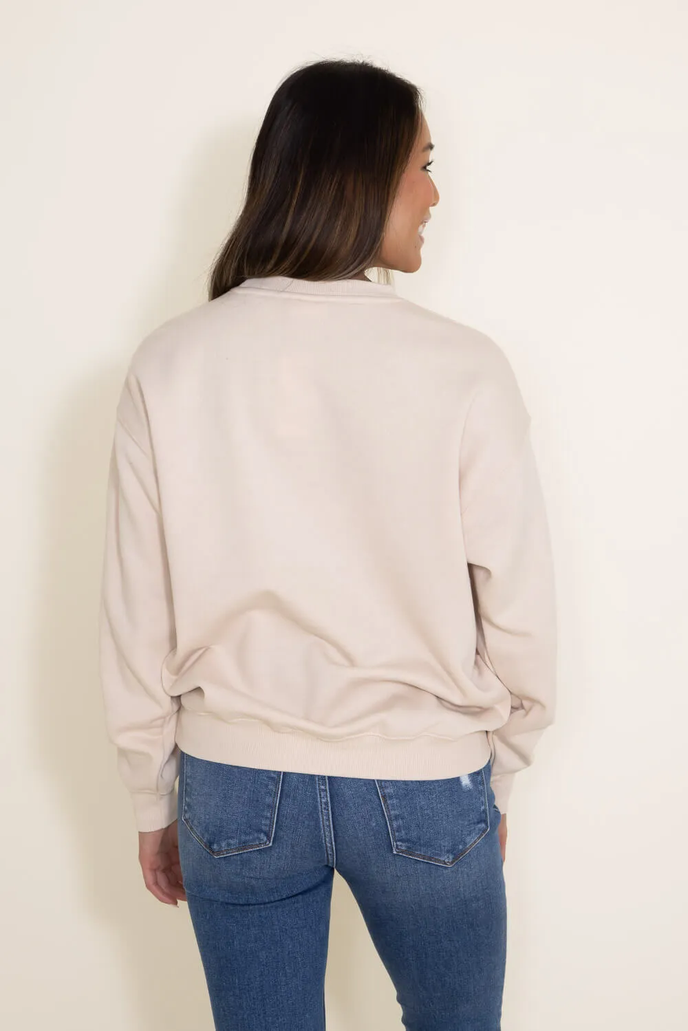 Hampton Fleece Sweatshirt for Women in Cream | T862-CRM