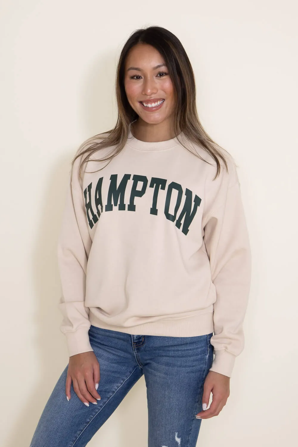 Hampton Fleece Sweatshirt for Women in Cream | T862-CRM