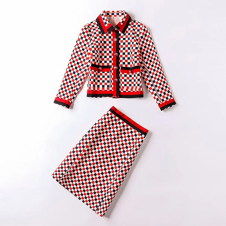 Harper Collins Retro Runway Plaid Office Suit