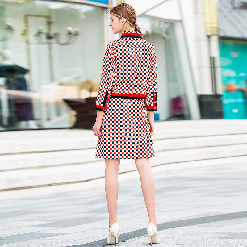 Harper Collins Retro Runway Plaid Office Suit