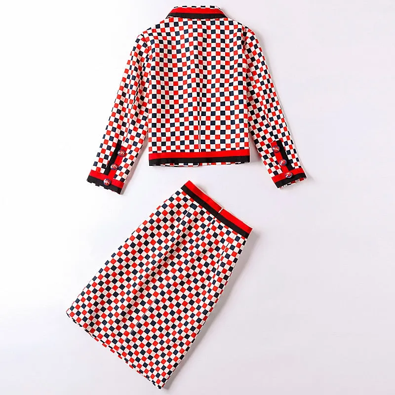Harper Collins Retro Runway Plaid Office Suit
