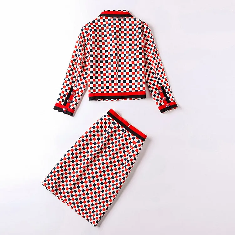 Harper Collins Retro Runway Plaid Office Suit