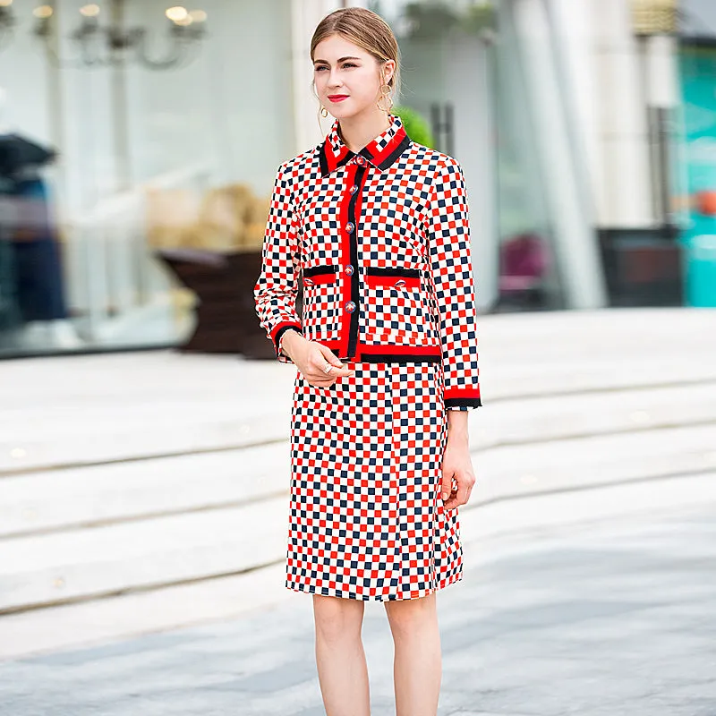 Harper Collins Retro Runway Plaid Office Suit
