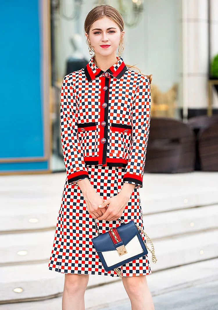 Harper Collins Retro Runway Plaid Office Suit