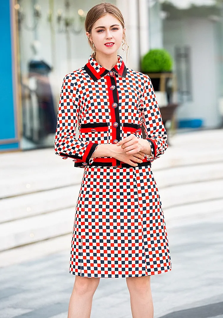 Harper Collins Retro Runway Plaid Office Suit