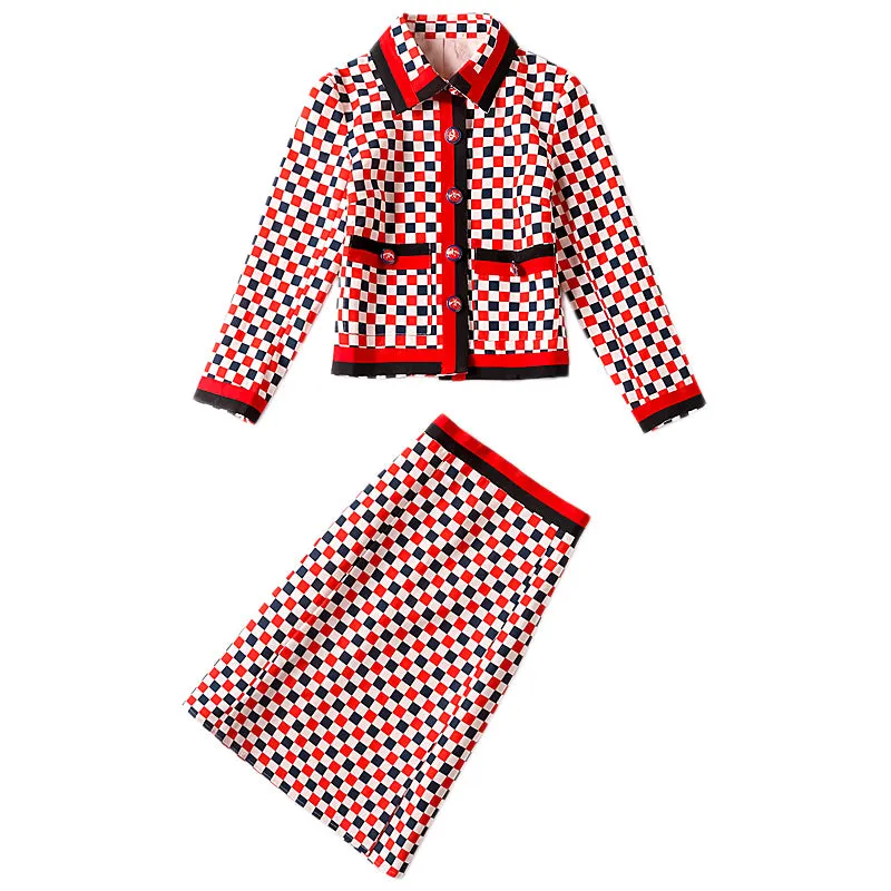 Harper Collins Retro Runway Plaid Office Suit