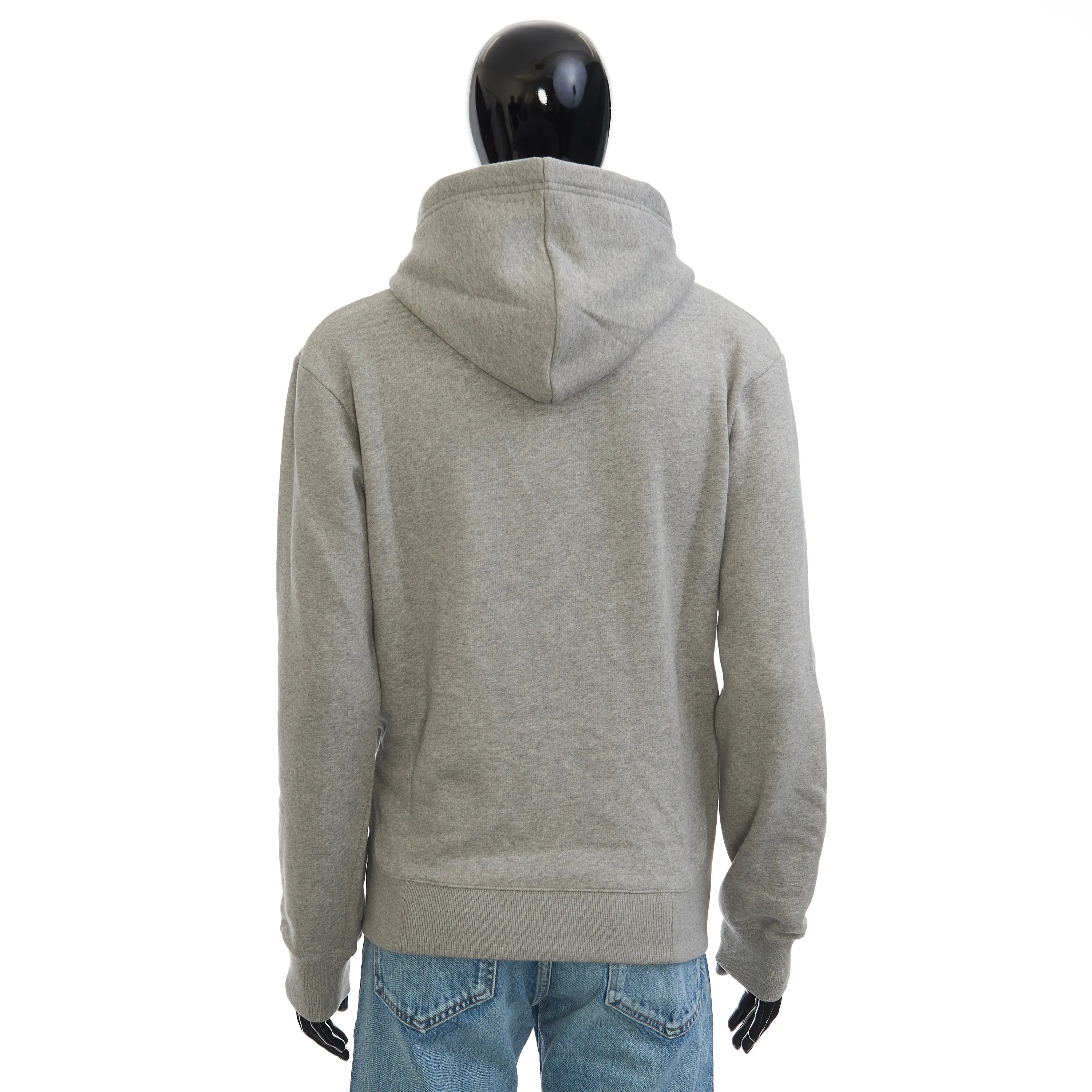 Hooded Sweatshirt In Gray Soft Fleece With Oblique Embroidery