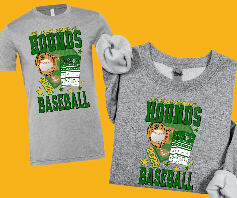 Hounds Baseball Tickets GREY Tee or Sweatshirt