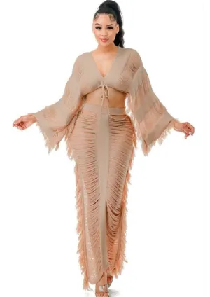 In stride Shirred cover up set