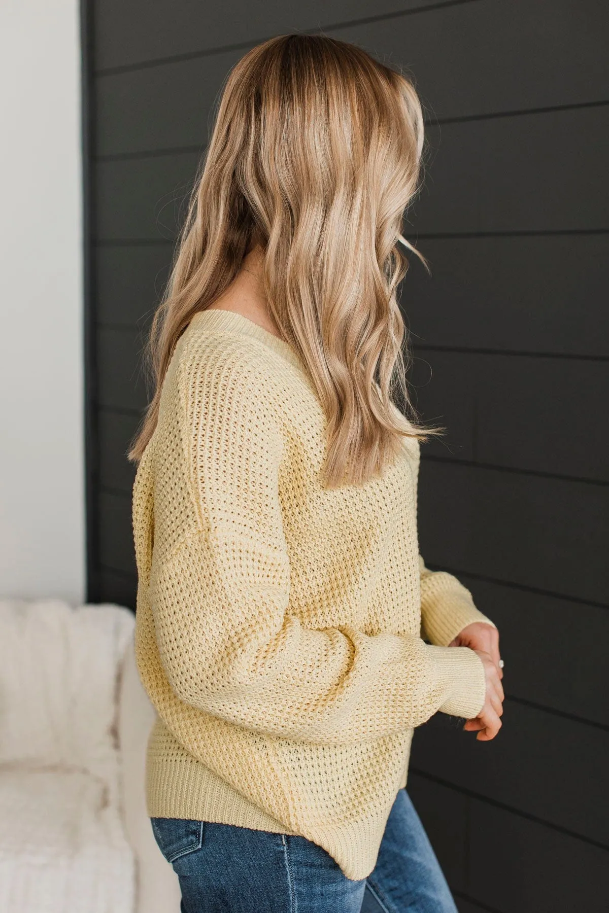 Inspiring Love V-Neck Sweater- Yellow