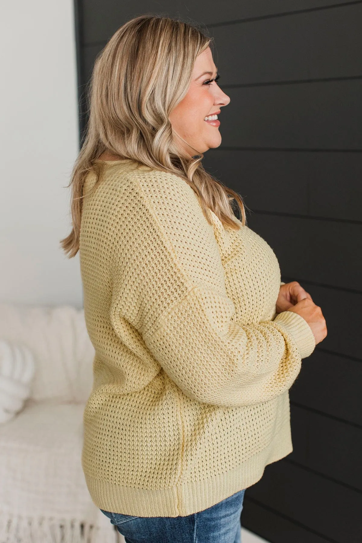 Inspiring Love V-Neck Sweater- Yellow