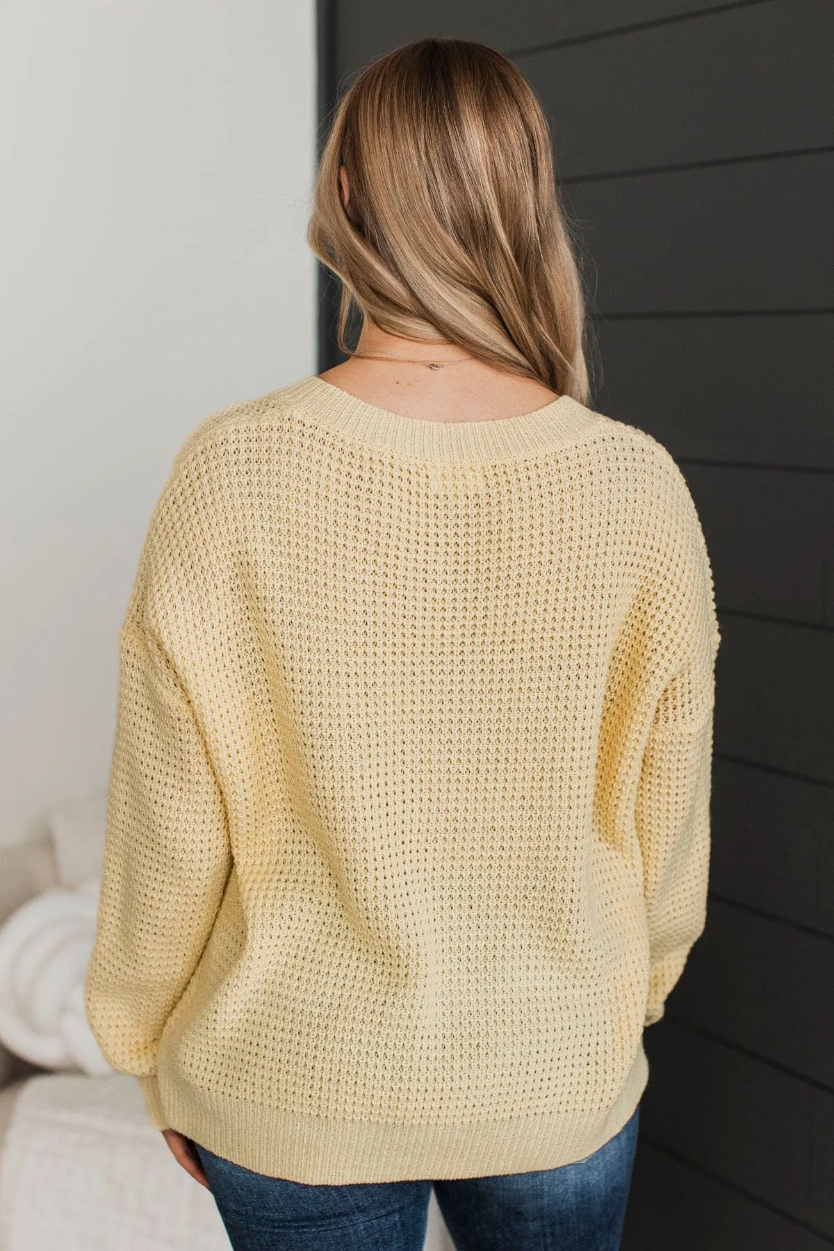 Inspiring Love V-Neck Sweater- Yellow