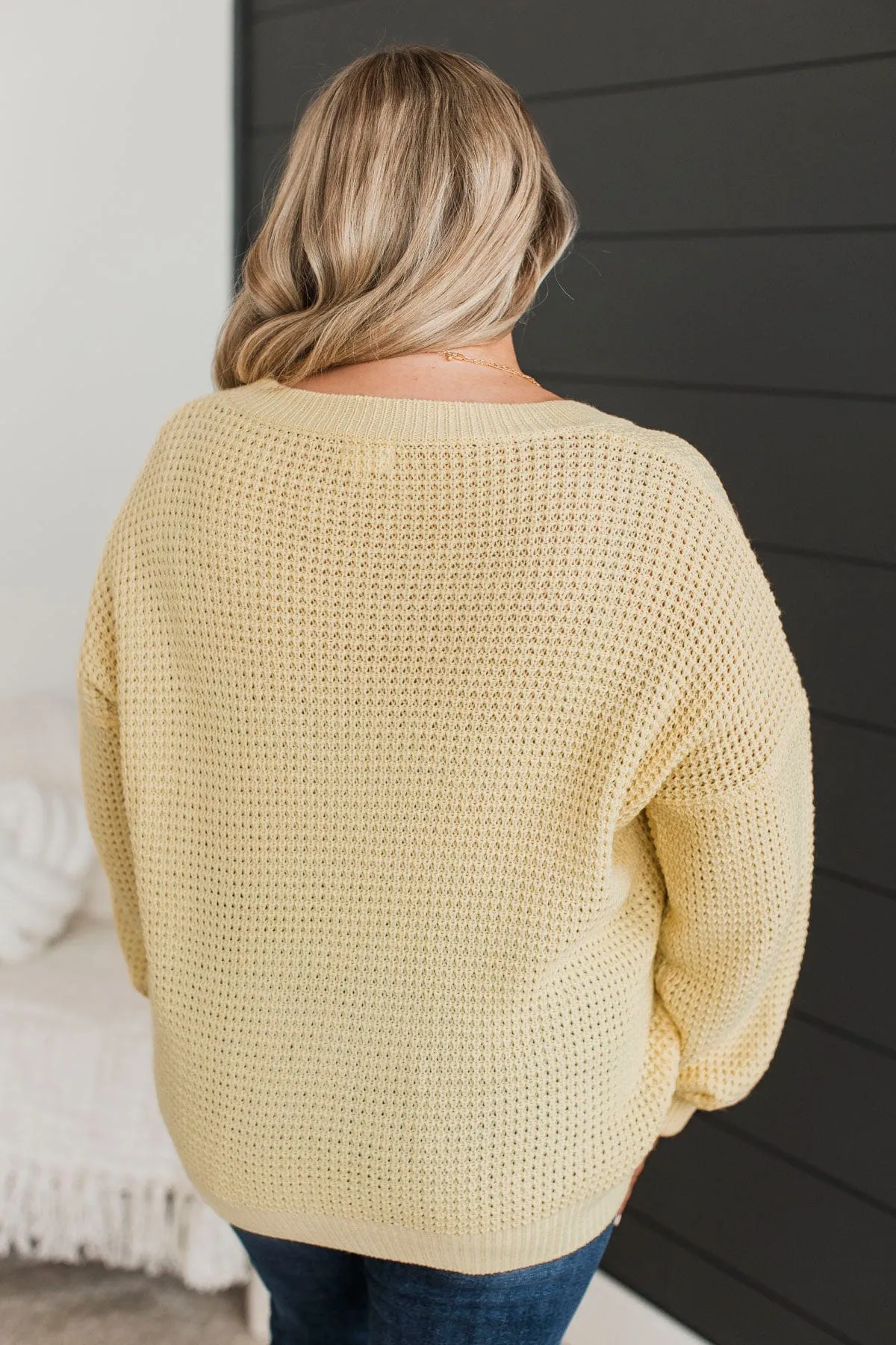 Inspiring Love V-Neck Sweater- Yellow