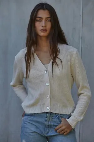 Ivory V-Neck Cardigan
