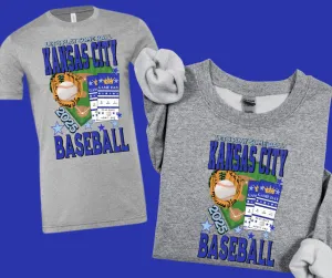 Kansas City BASEBALL Tickets GREY Tee or Sweatshirt