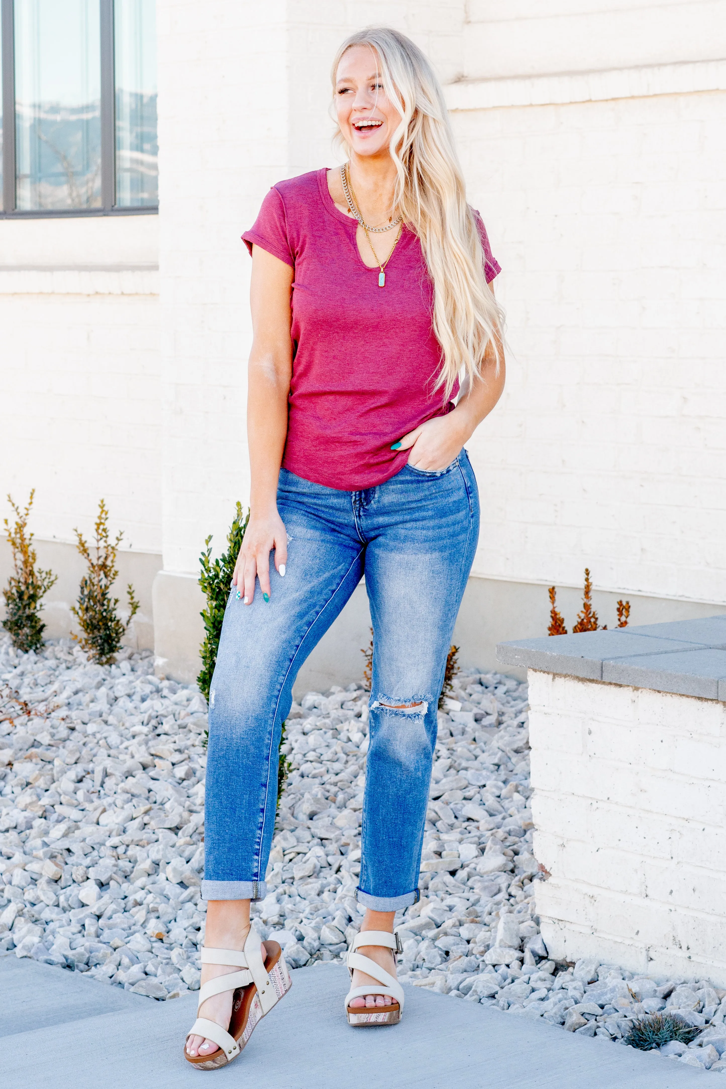 Karley V Neck Fitted Tee