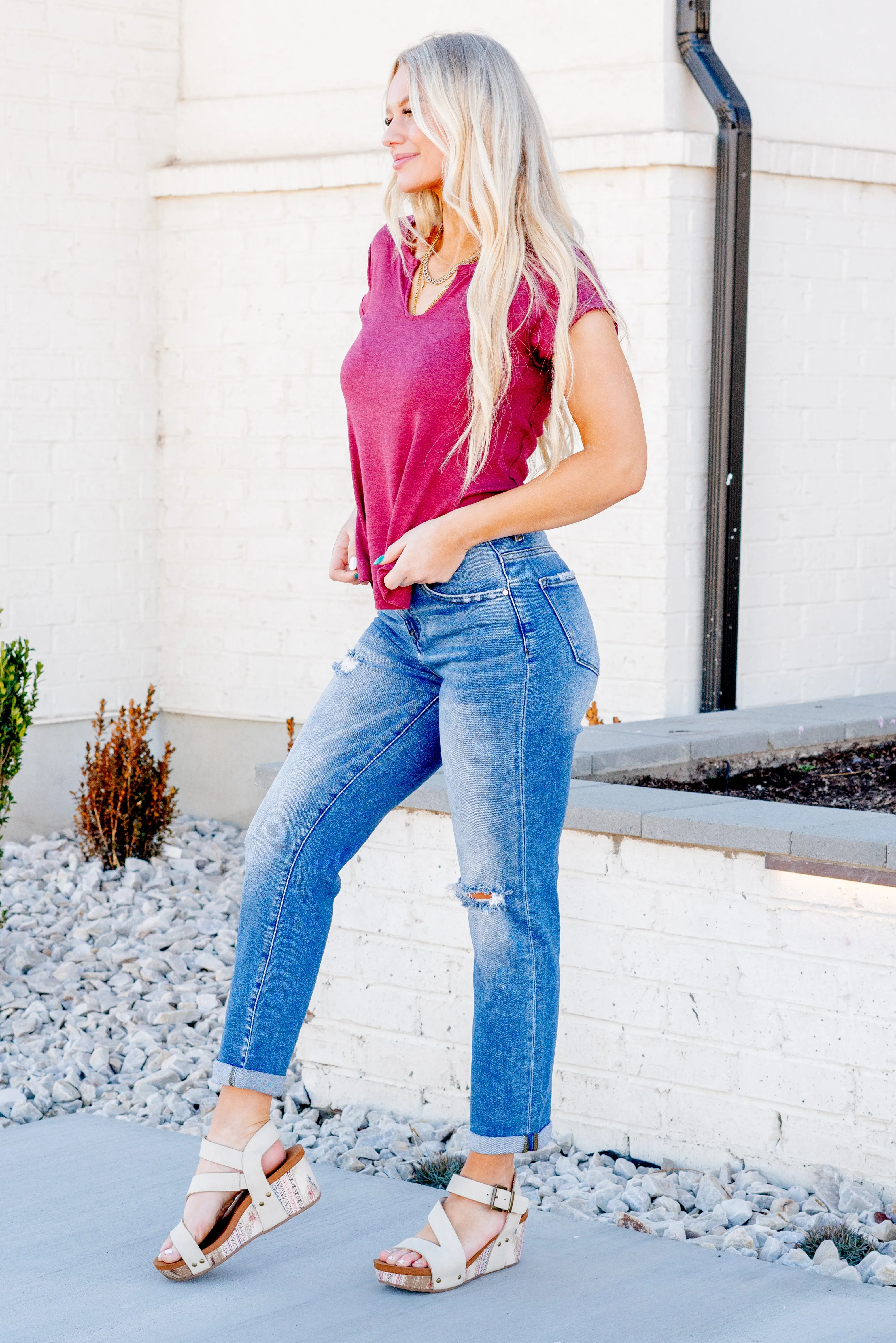 Karley V Neck Fitted Tee