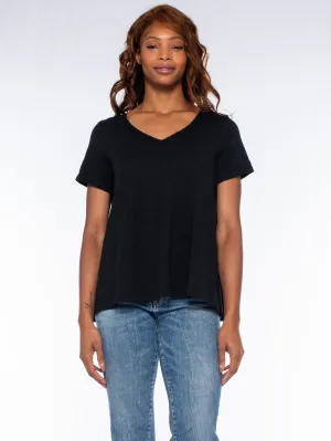 Lace Edge Double V-Neck Trapeze