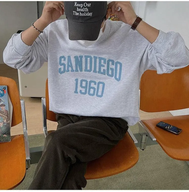 Letter Embroidered Sweater