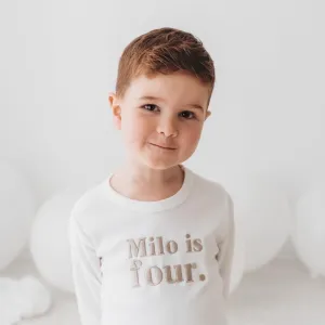 Long Sleeve Birthday Top - Embroidered